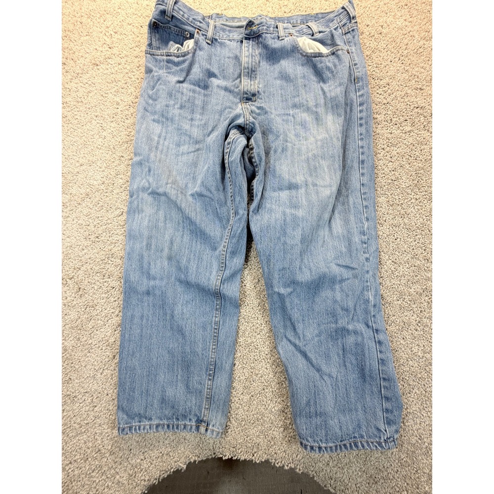 Arizona Jean Co Mens Relaxed Fit Light Wash Denim Jeans Blue 44x29 Cotton‎